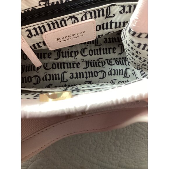 Juicy Couture Powder Blush Upgrade U Mini Tote Bag *Embossed Logo*Pink*Strap*NWT - Picture 7 of 10
